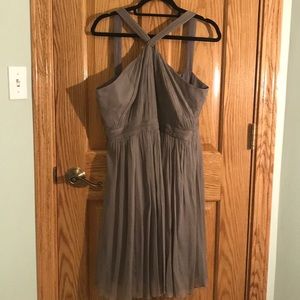 J. Crew Silk Chiffon Knot Dress Grey